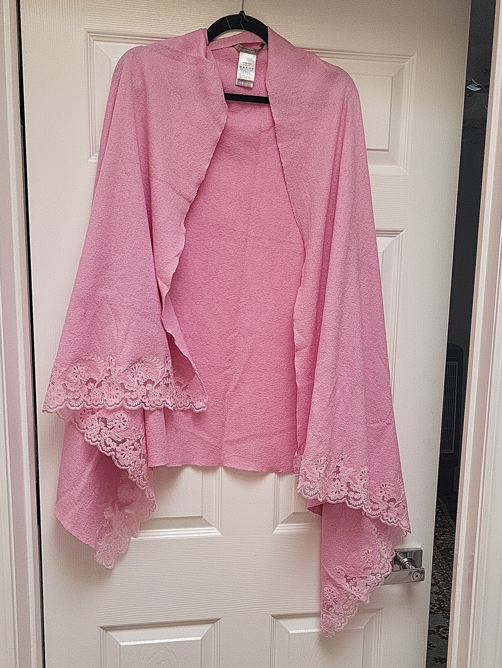 Ermanno Scervino Pink Lace-Trim Open Shrug